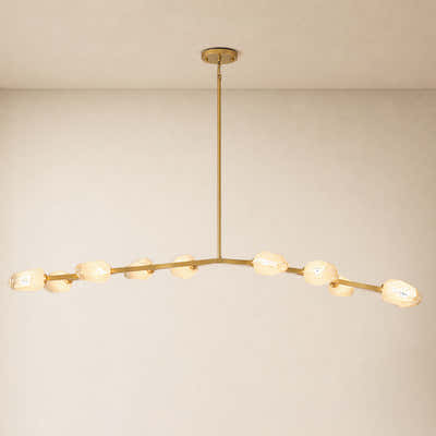 Solenne Cloud Glass Linear Chandelier 70"W