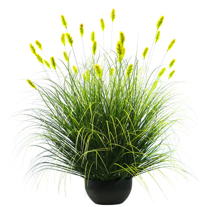 Artificial 36-Head Caterpillar with Curved-Straight Onion Grass Bonsai 24cm H