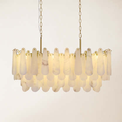 Caldera Alabaster Rectangular Chandelier 40"