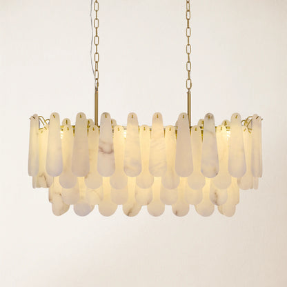 Caldera Alabaster Rectangular Chandelier 100cm