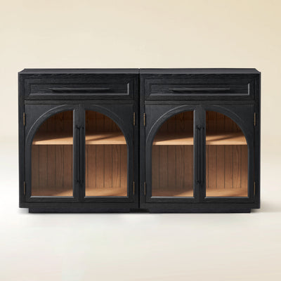 Alvar Arched 61" Oak Sideboard with Drawers(Set of 2)