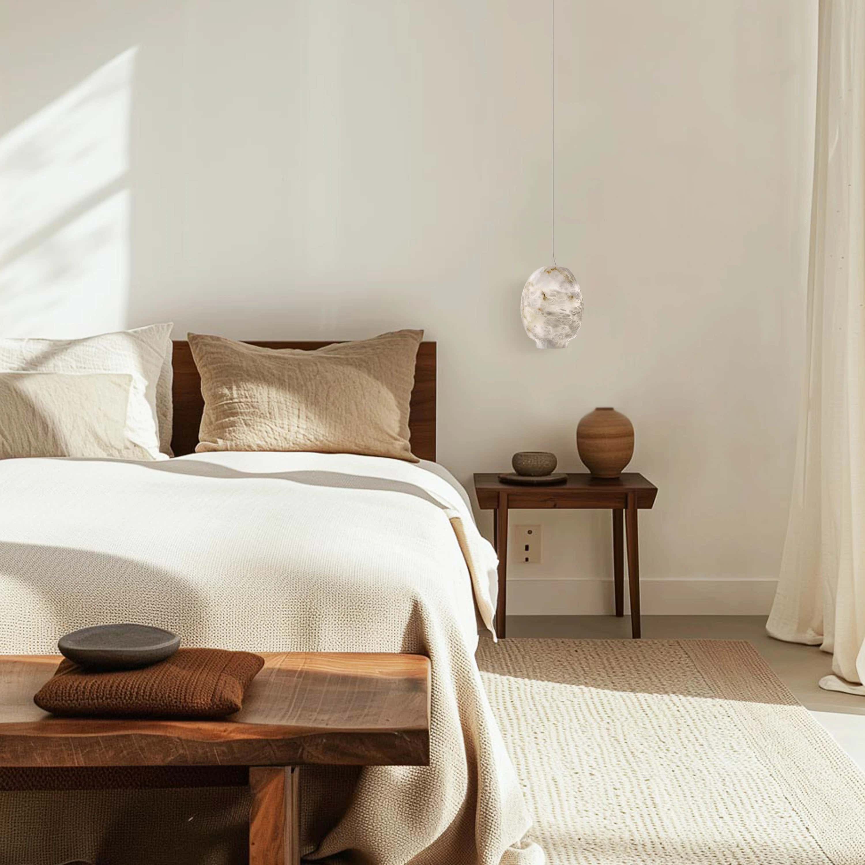 Dadaly Alabaster Lantern Small Art Round Pendant 17.8 cm W