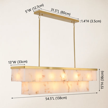 Solmare Alabaster Rectangular Chandelier 138cm