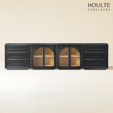 Alvar Arched 126″ Oak Modular Media Console(Set of 4)