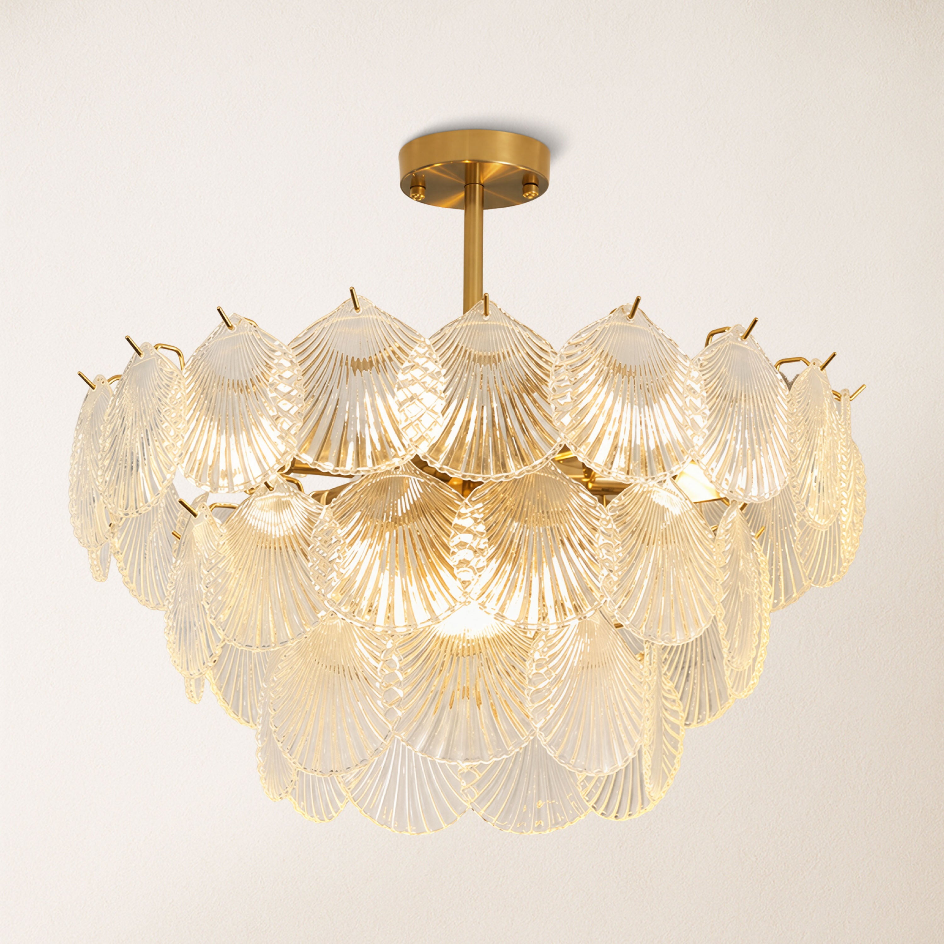 Marivelle Luxury Shell Glass Chandelier