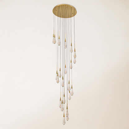 Teardrop Crystal Drop Round Chandelier