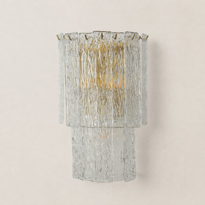 Solvienne Textured Glass Tiered Wall Sconce 10"W