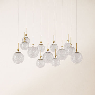 Elowen Crackled Glass Cluster Rectangular Chandelier