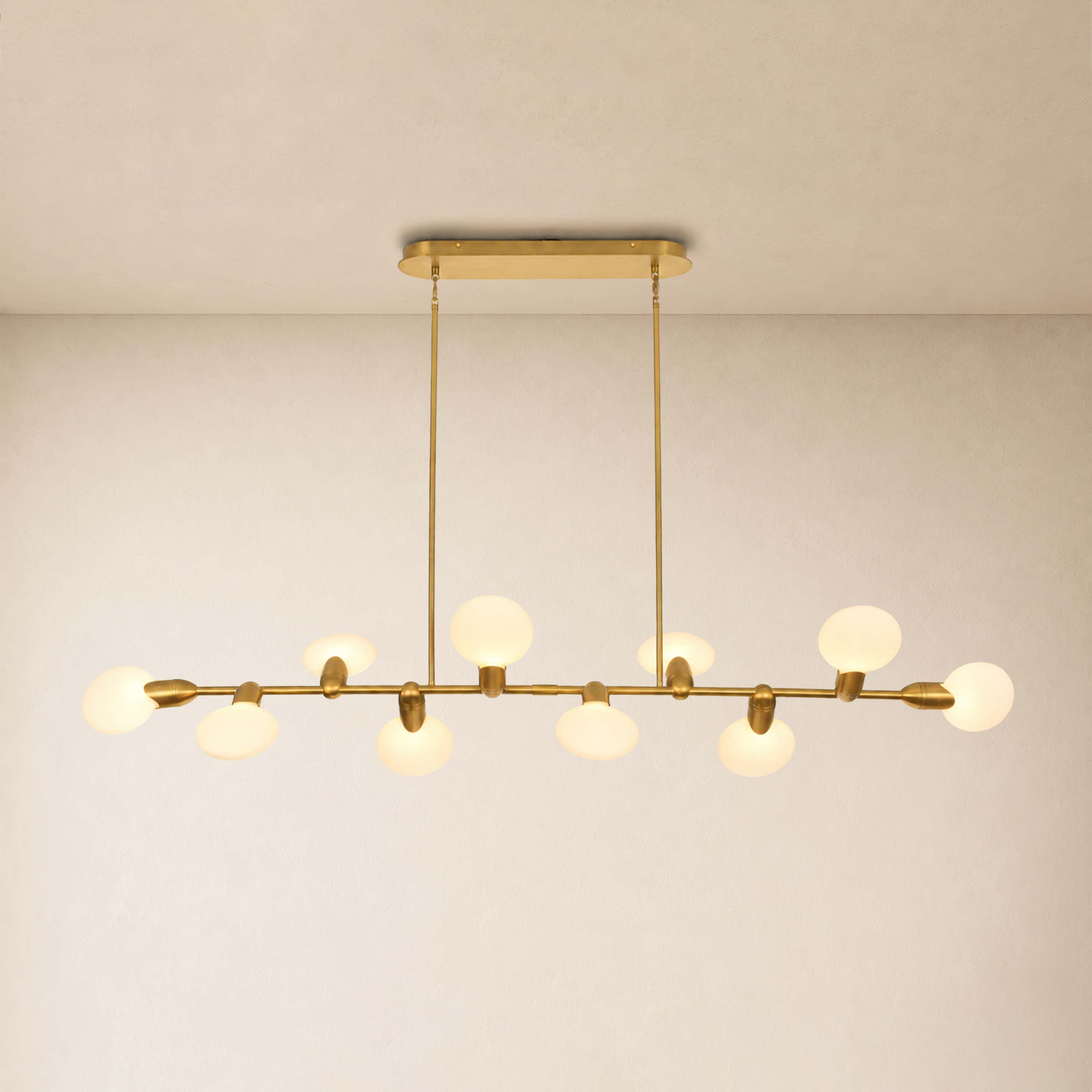 Calantha Petal Glass Linear Chandelier 74"D