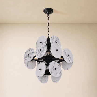 Pietra White Marble Pendant 17.7"D