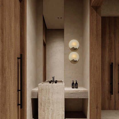 Egwent Alabaster Brass Sconce 26cm