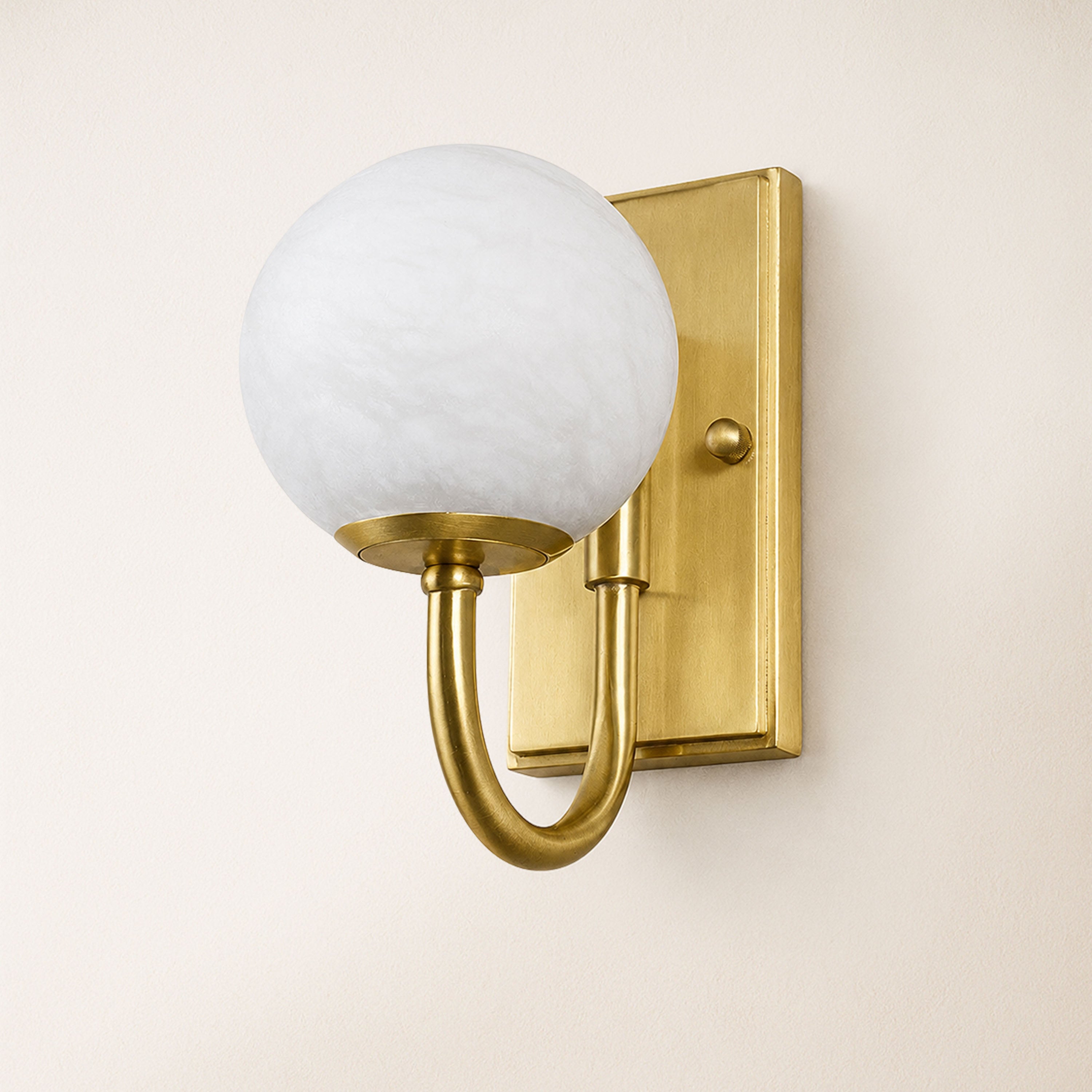 Solara Alabaster Globe Wall Sconce
