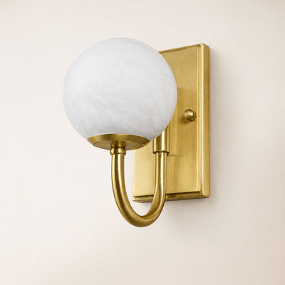 Solara Alabaster Globe Wall Sconce