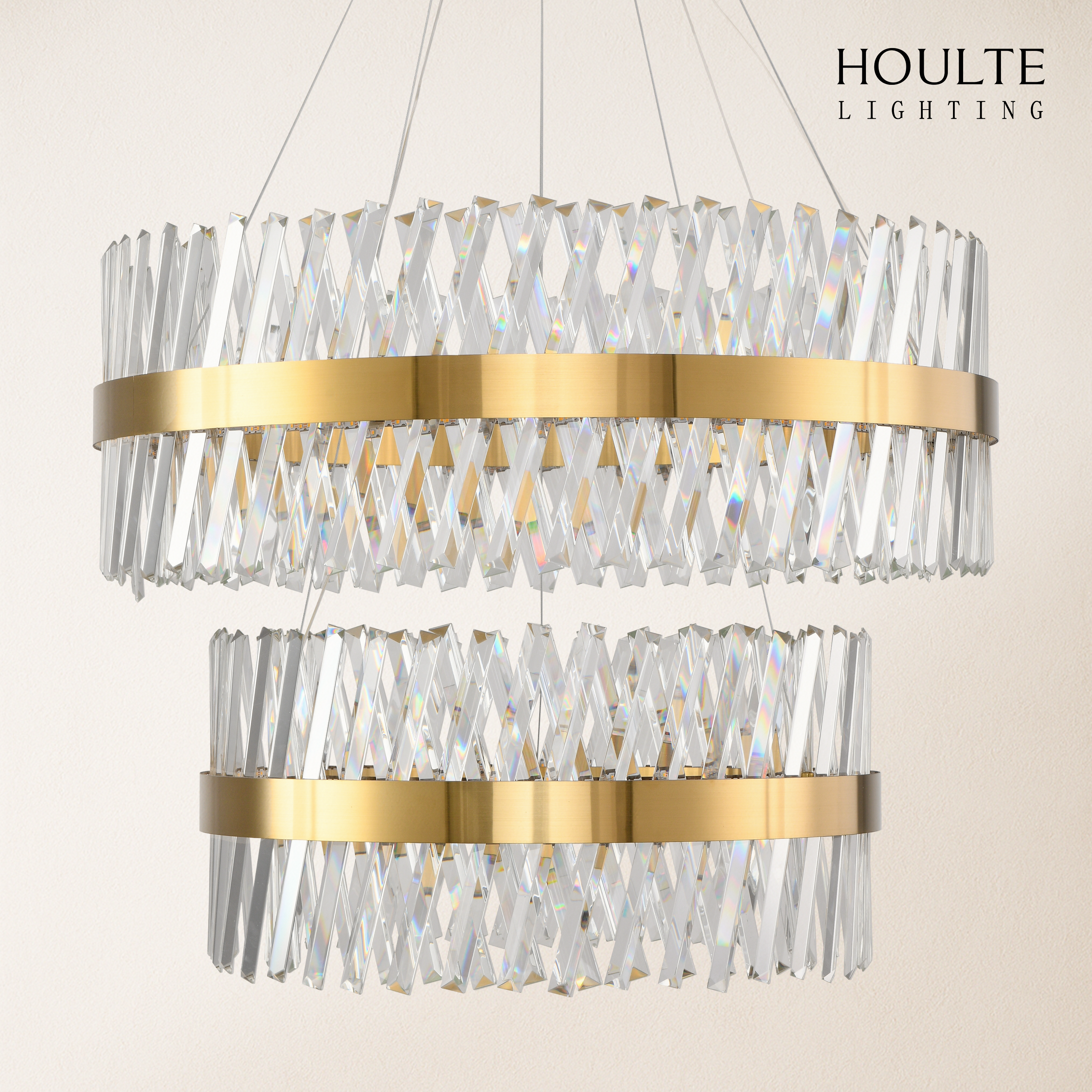 Vetro Prism Crystal 2-Tier Chandelier 80cm L