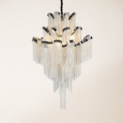 Teresa  Cadena Metal Tassel Chandelier 90cm W
