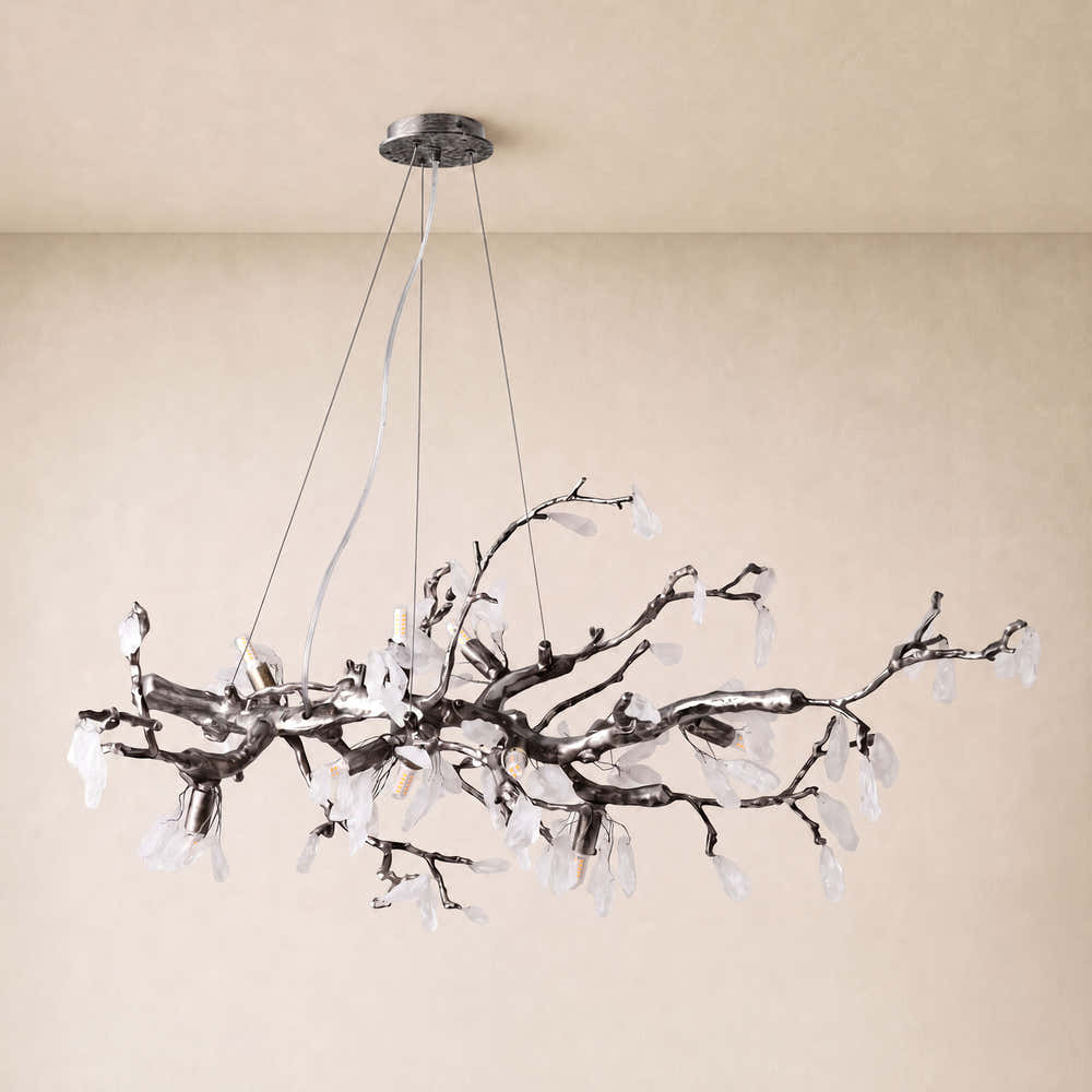 Arboris Rose Quartz Branch Chandelier 39.3"W