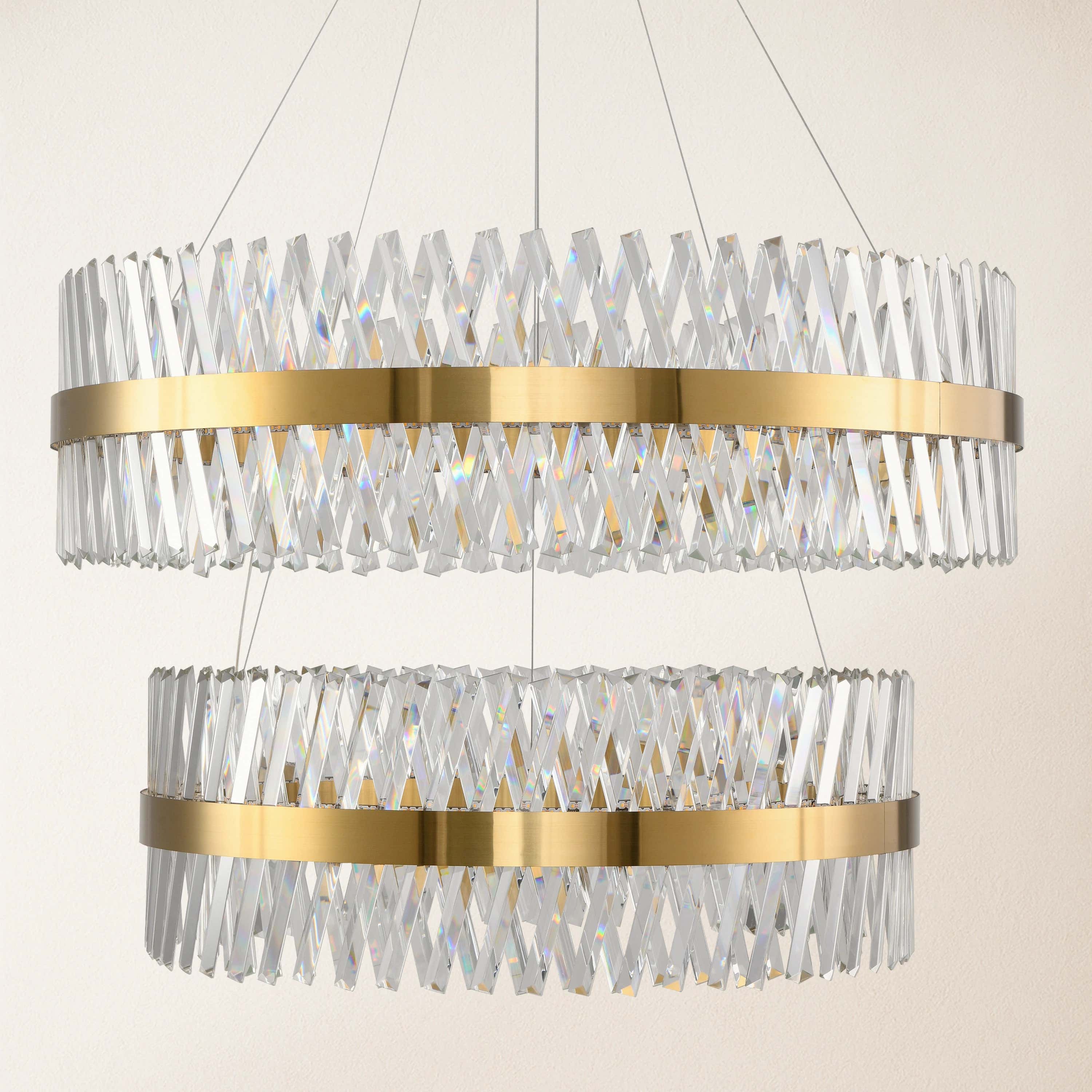 Vetro Prism Crystal 2-Tier Chandelier 102cm L