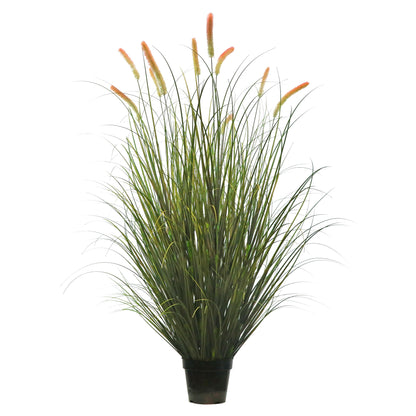 Artificial 10-Head Long Cat Tail with Curved Onion Grass Bonsai 20cm H