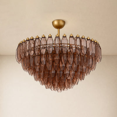 Celestial Drop Round Glass Chandelier 35.4"D