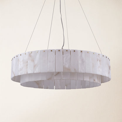 Sawyer Alabaster Round Chandelier 80cm D