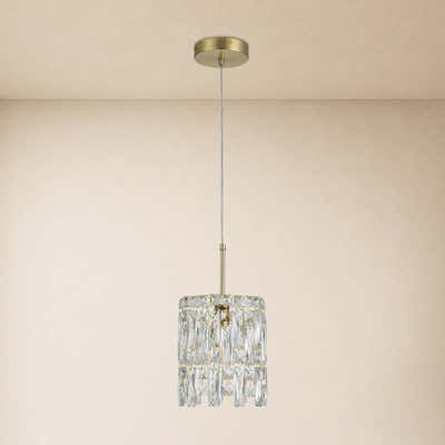 Lucentra Crystal Round Pendant 7"W