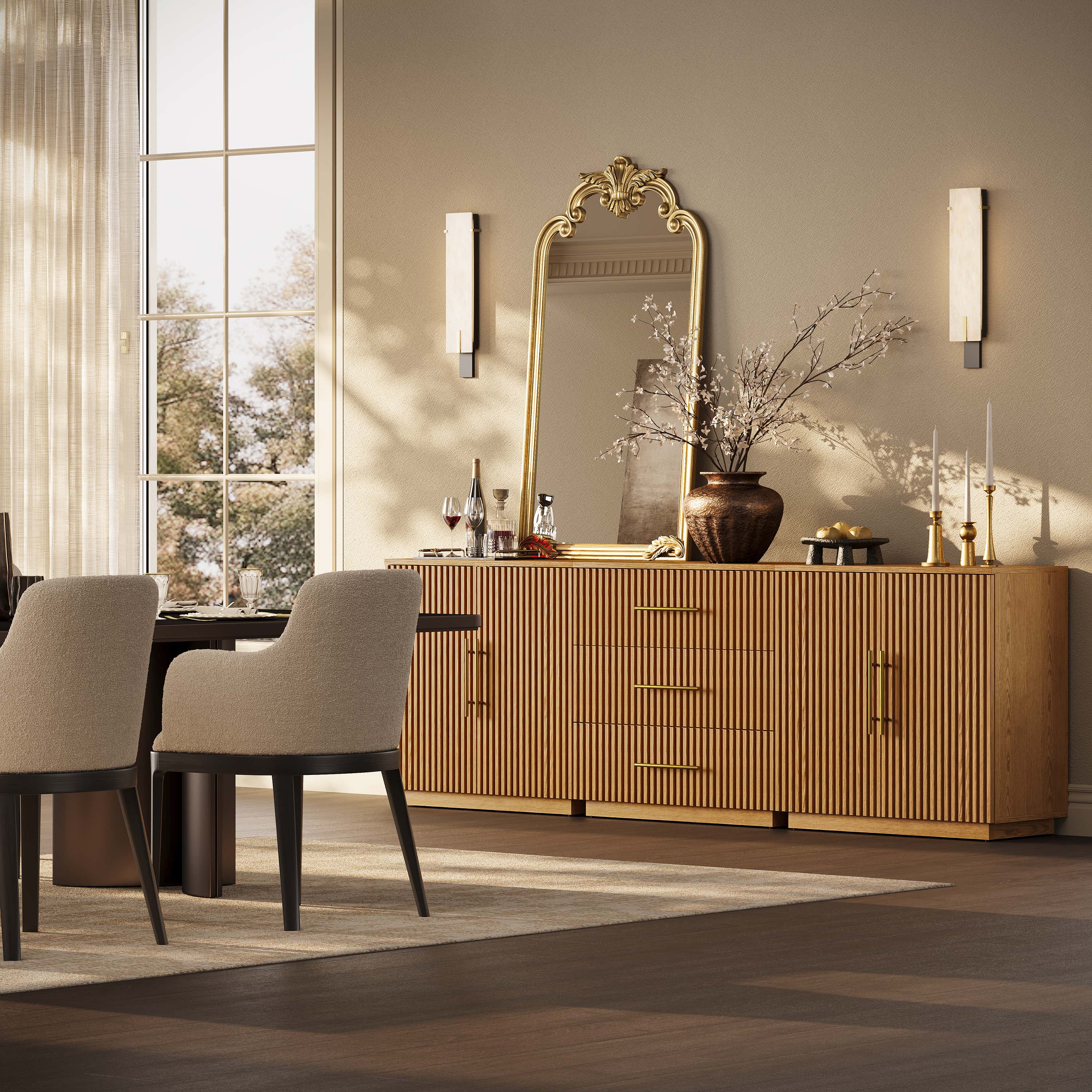 Holt Oak Modular Media Console (Set of 3)