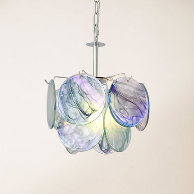 Murello Murano Disc Glass Round Chandelier