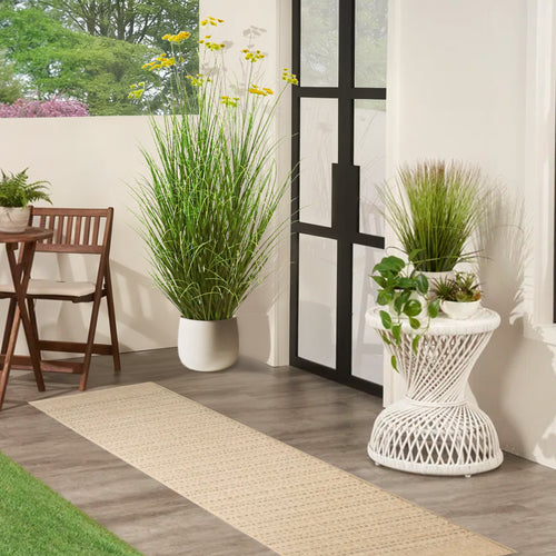 Artificial 11-Head Carrot Flower with Curved Onion Grass Bonsai 140cm H