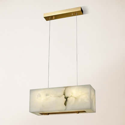 Dave Alabaster Cuboid Dining Room Chandelier 17.7"W#Finish_Gold