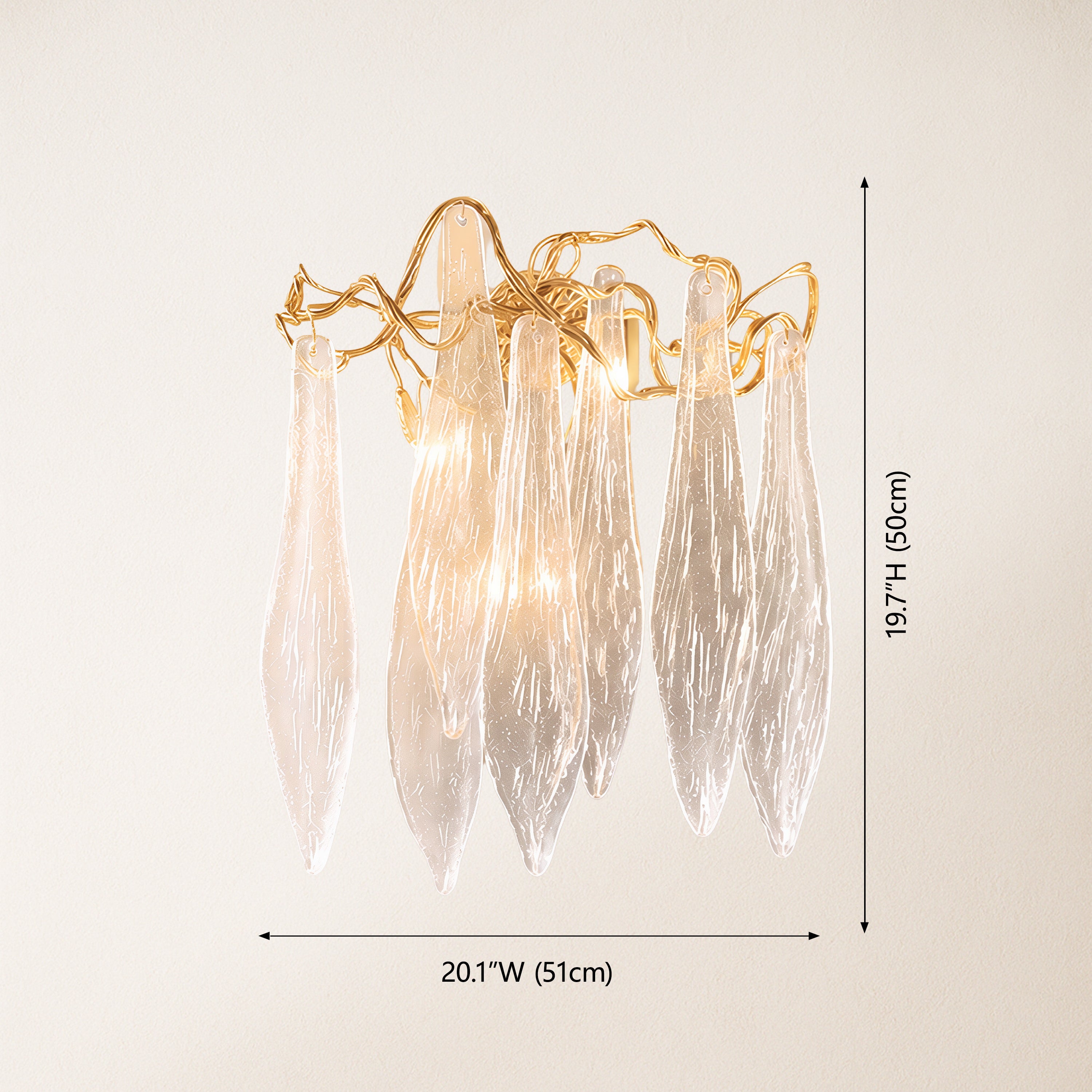 Cascadia Waterfall Crystal Wall Lamp