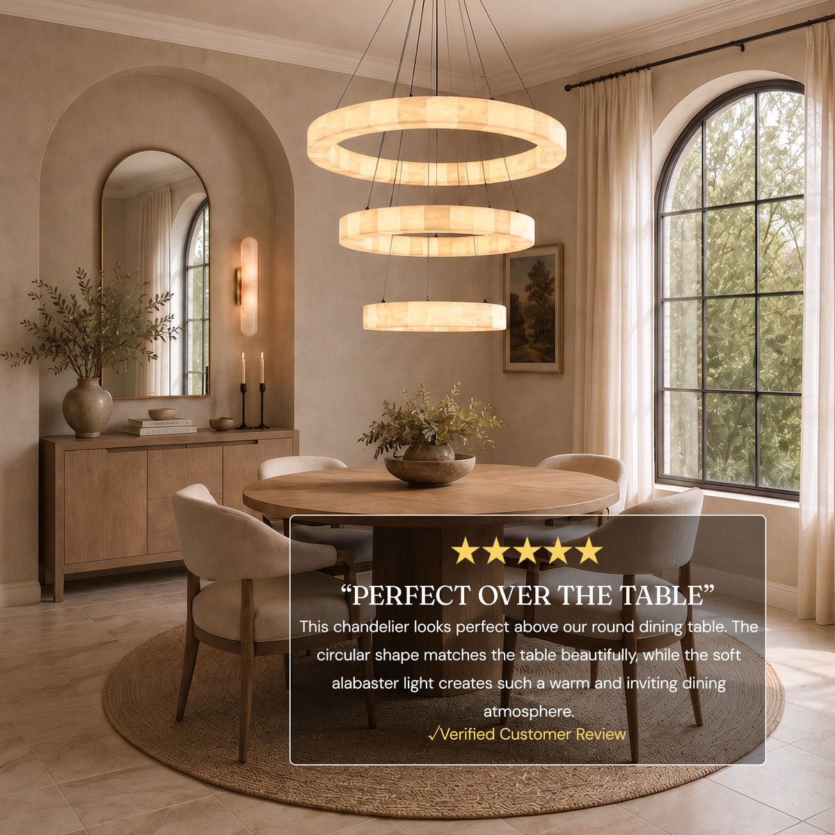 Soluna Alabaster 3 Tiered Custom Round Chandelier
