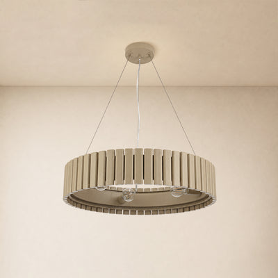Woodgrain Iron Round Pendant 24"W