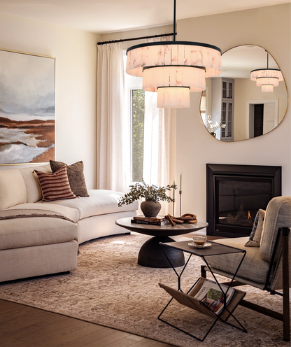 Solmare Alabaster Round Chandelier 86cm