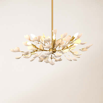Twilight Branches Ceramic Ginkgo Chandelier 72cm D
