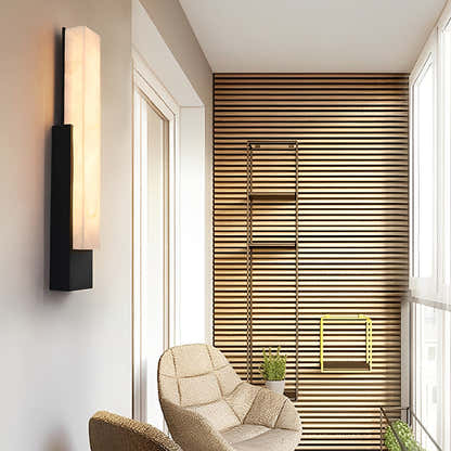 Obsidian Imitation Marble Shade Outdoor Wall Light