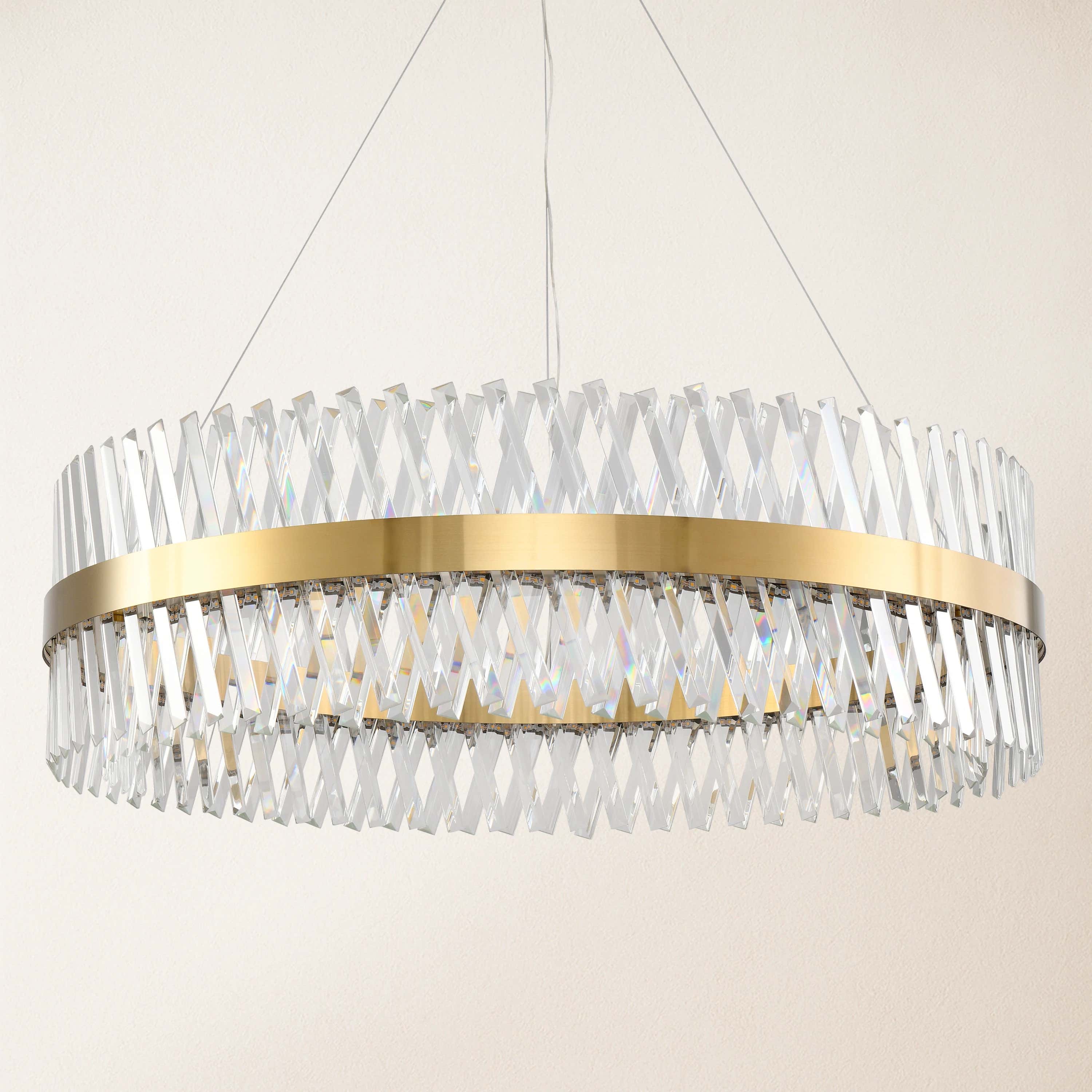 Vetro Prism Crystal Round Chandelier 102cm D