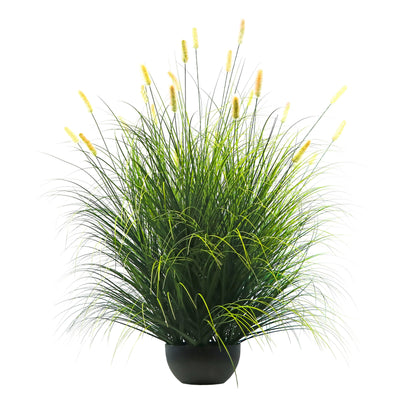 Artificial 28-Head Short Pine Grass with Curved-Straight Onion Grass Bonsai 140cm H