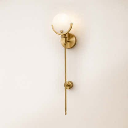 Alabaster Ava Brass Wall Lamp