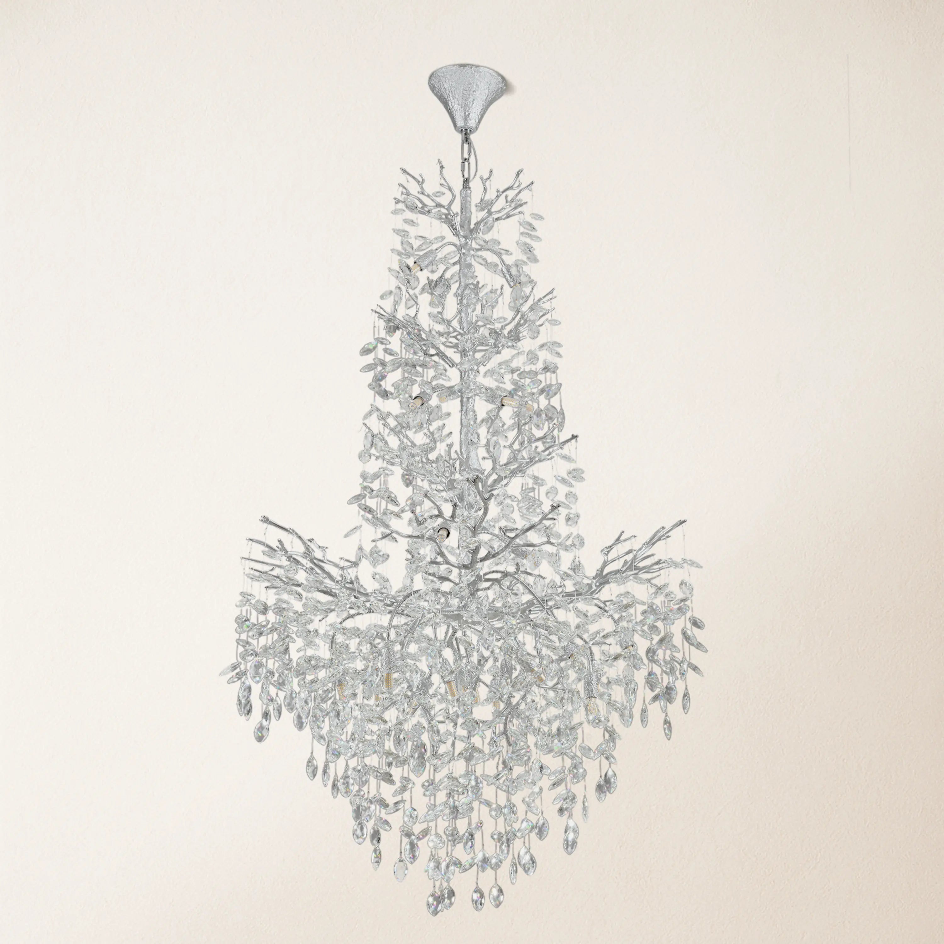 Frostleaf Crystal Cascade Grand Staircase Chandelier 155cm H