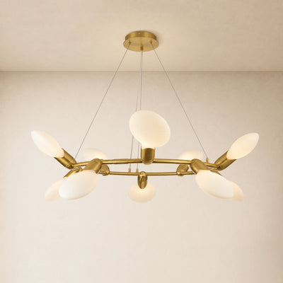 Calantha Petal Glass Round Chandelier 40"D