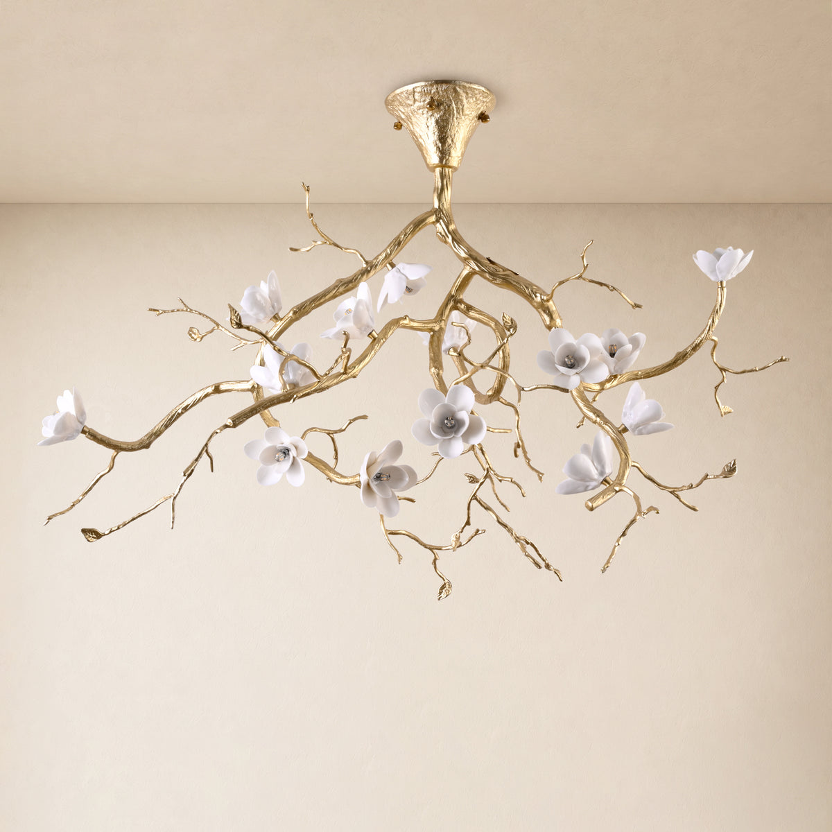 Floravine Ceramic Branch Chandelier 47.2"W