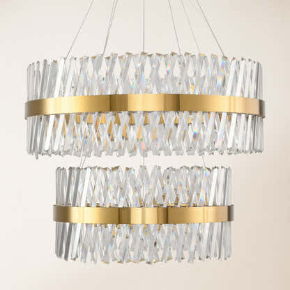 Vetro Prism Crystal 2-Tier Chandelier 80cm L