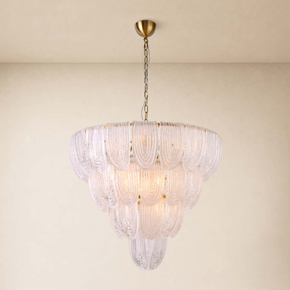 Veloura Textured Glass Loop Cascade Chandelier 25.2"W