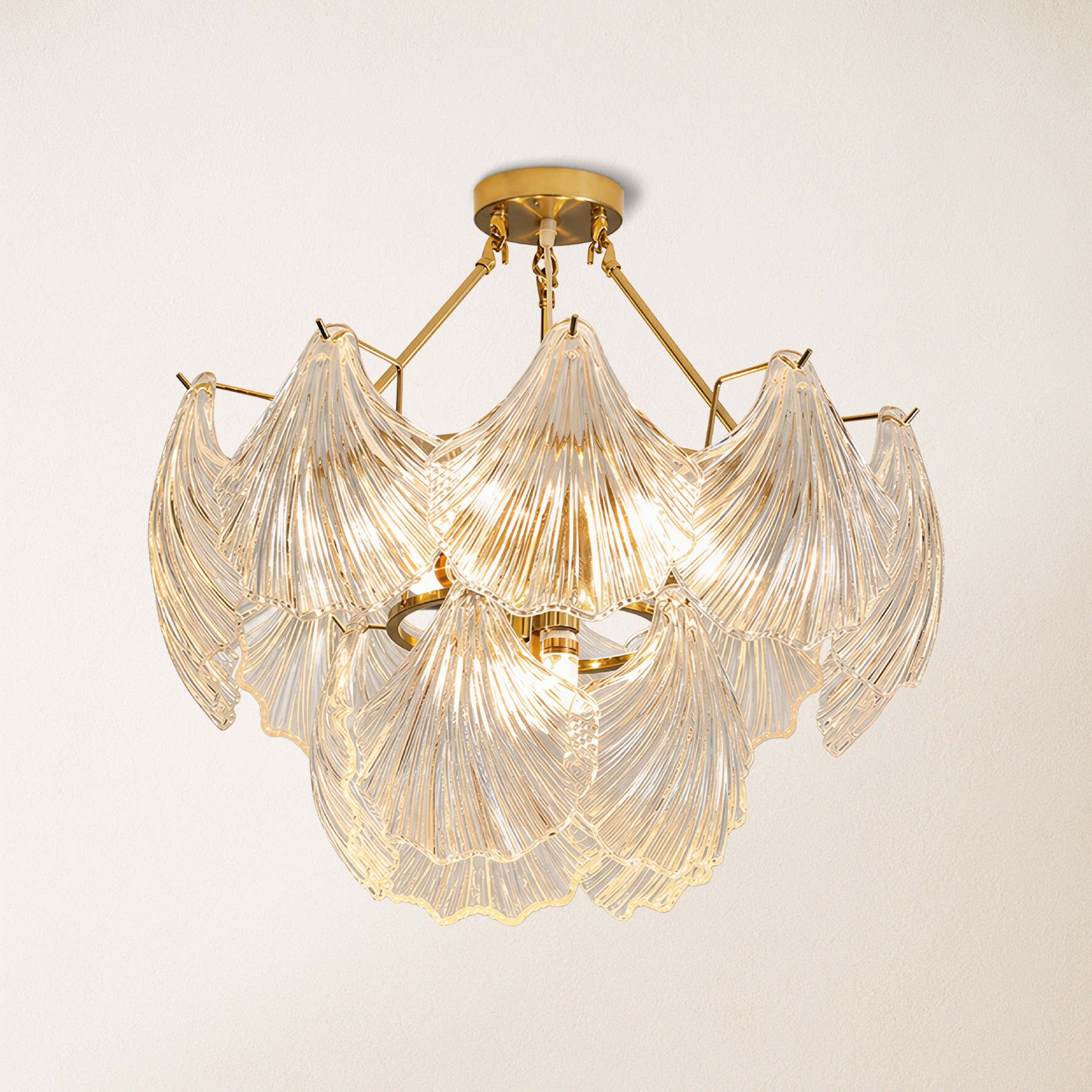 Marivelle Shell Glass Round Chandelier