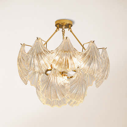 Marivelle Shell Glass Round Chandelier