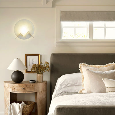 M Letter Alabaster Dish Wall Sconce 20cm D
