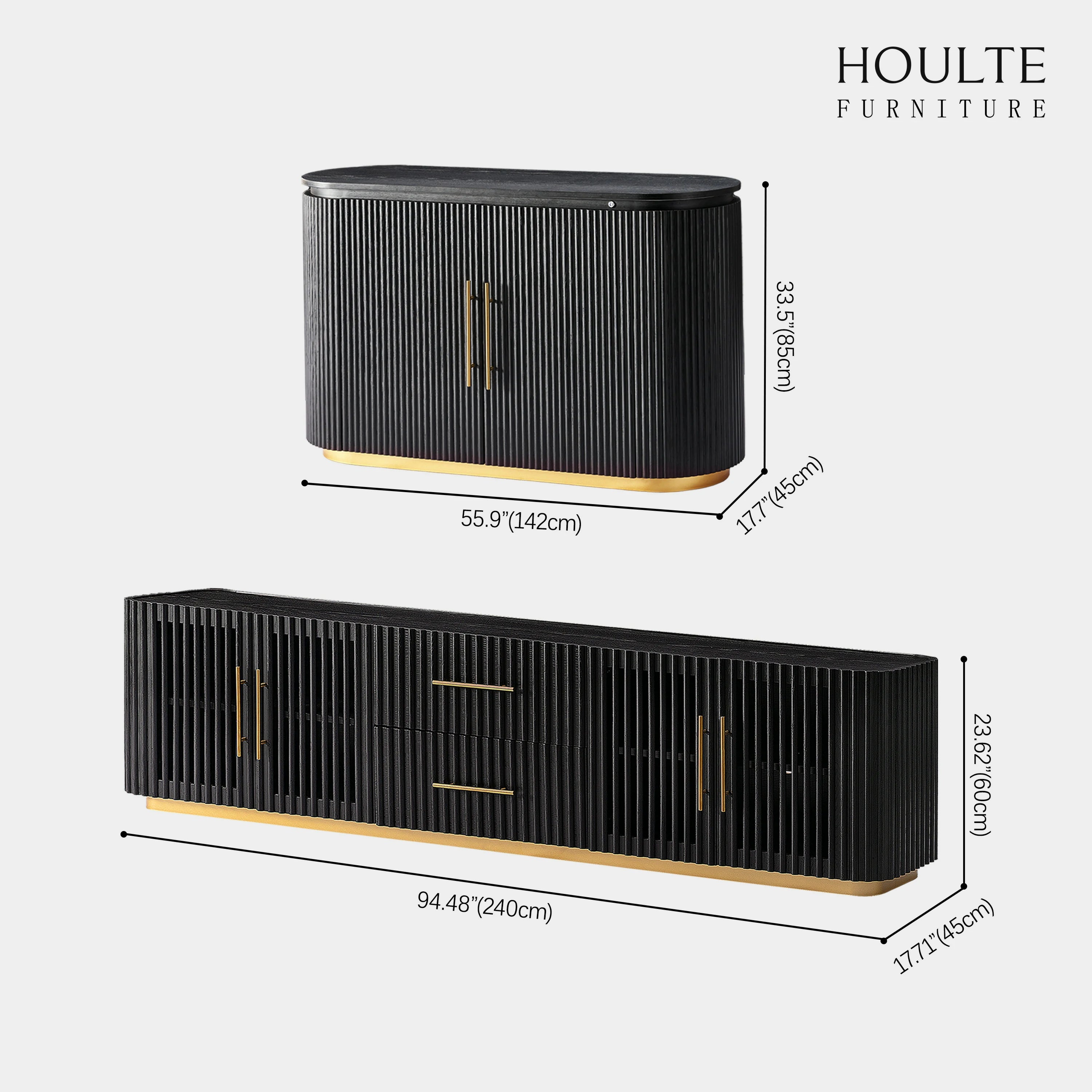 Holton Oak Media Console 240cm W