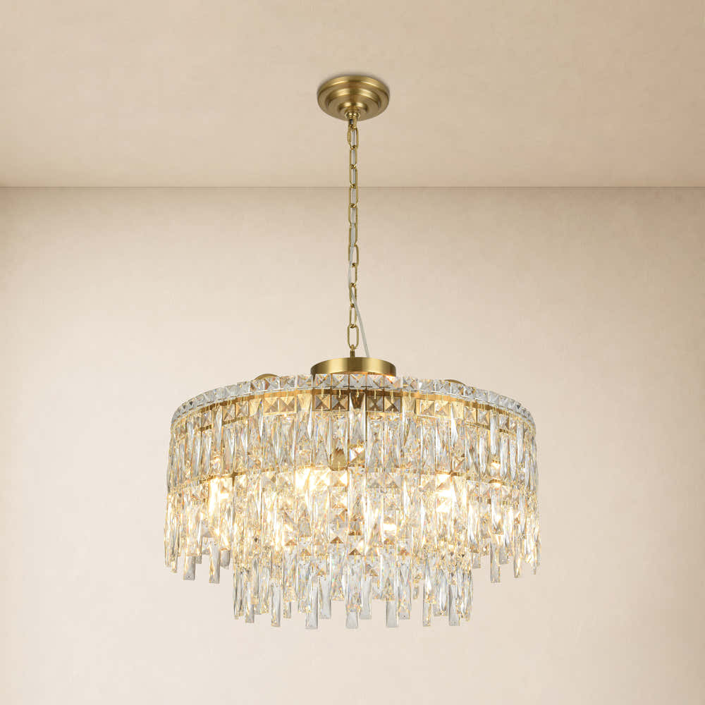 Lucentra Crystal Round Chandelier 24"W#Finish_Gold