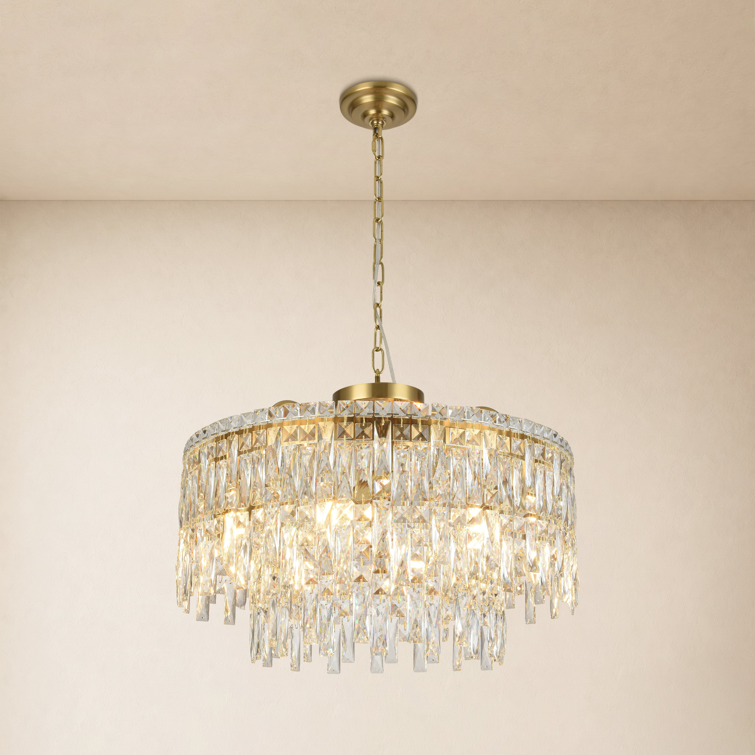 Lucentra Crystal Round Chandelier 24"W#Finish_Gold