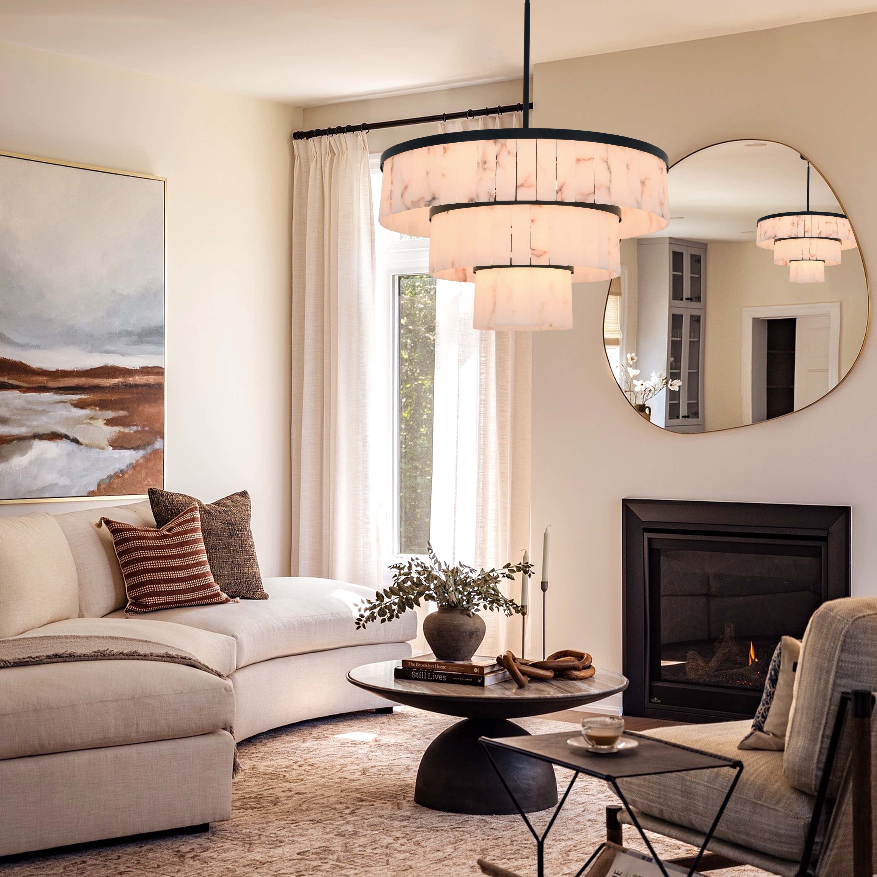 Solmare Alabaster Round Chandelier 86cm